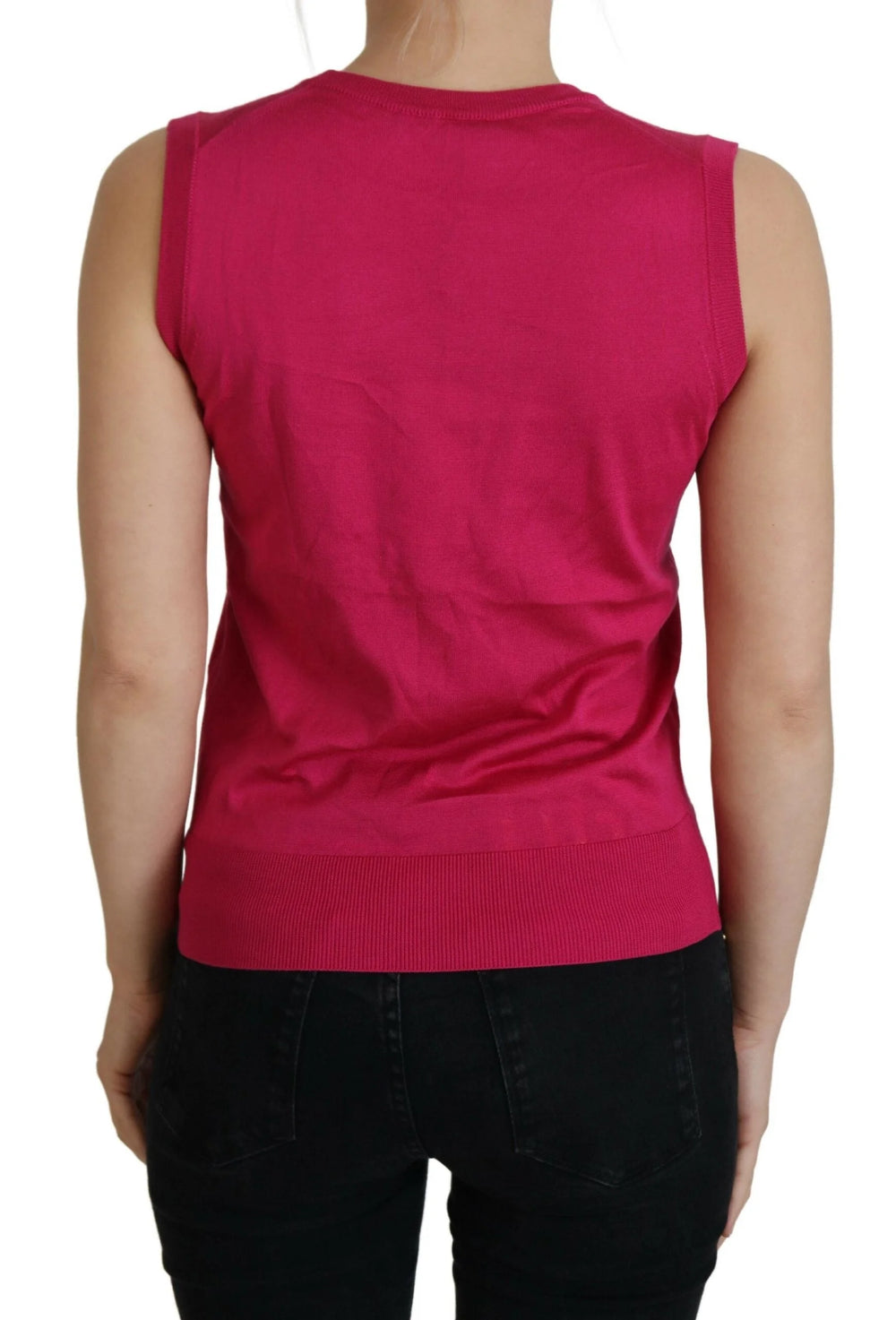 Dolce & Gabbana Pink Silk Vest Pullover Crewneck Tank Top - Tank Tops