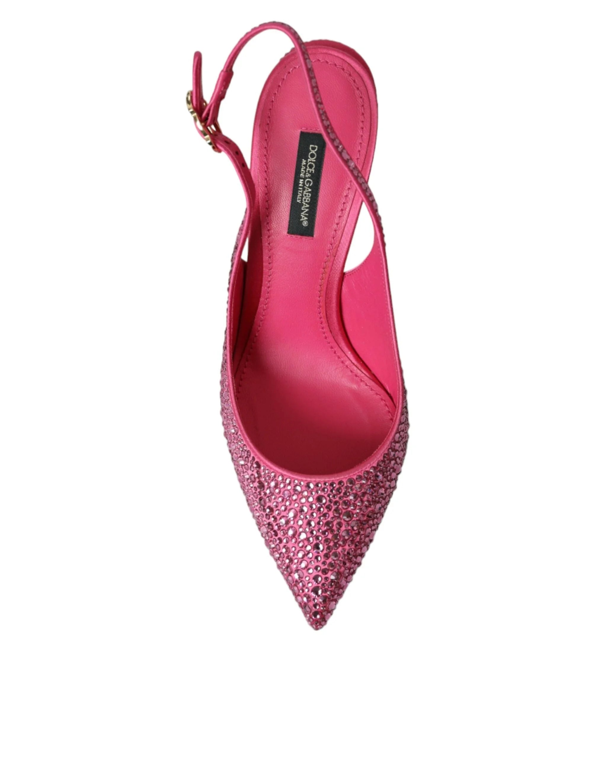 Dolce & Gabbana Pink Slingbacks Crystal Pumps Shoes - Heels