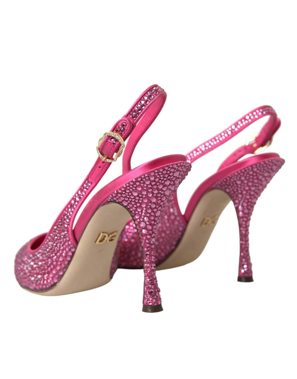 Dolce & Gabbana Pink Slingbacks Crystal Pumps Shoes - Heels