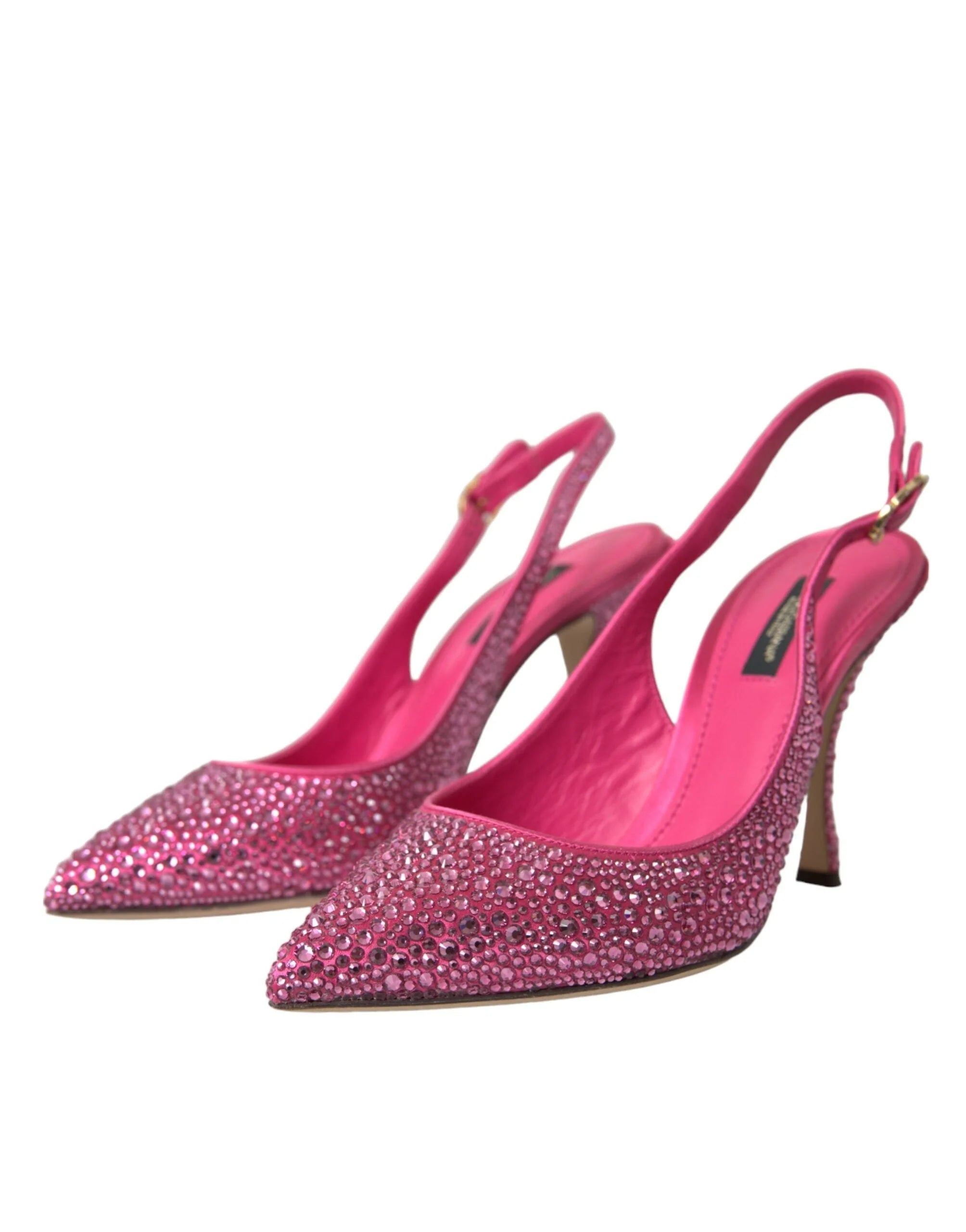 Dolce & Gabbana Pink Slingbacks Crystal Pumps Shoes - Heels