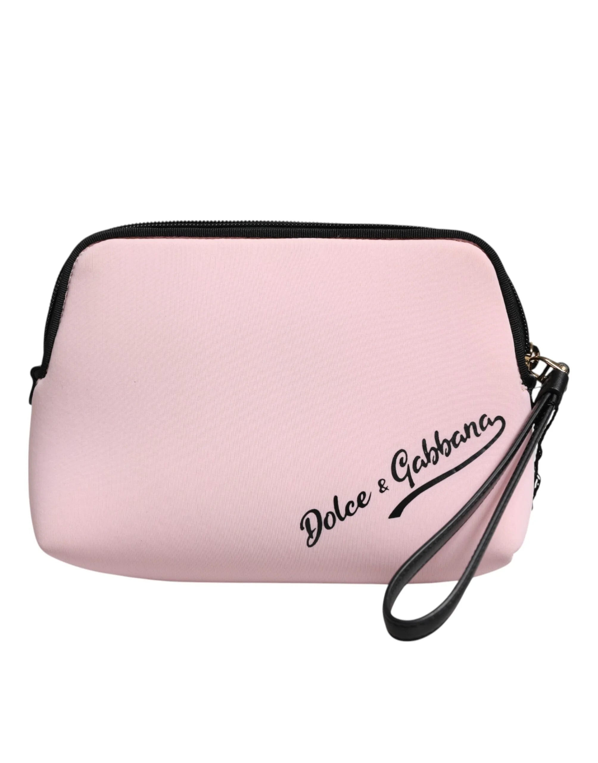 Dolce & Gabbana Pink Solid Nylon DG Logo Print Clutch Zip Borse Pouch Bag - Clutch Bags