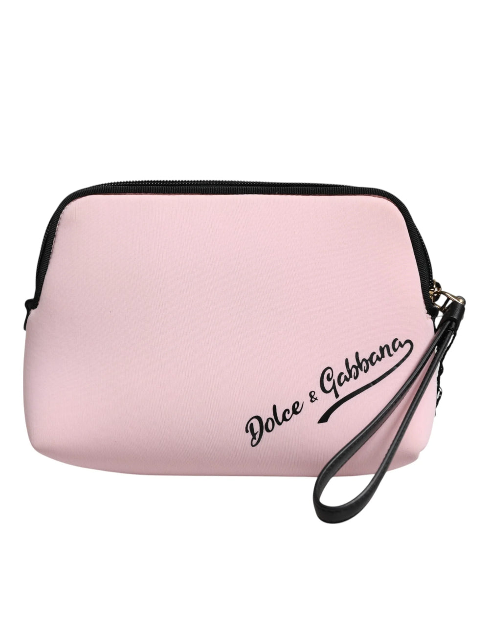 Dolce & Gabbana Pink Solid Nylon DG Logo Print Clutch Zip Borse Pouch Bag - Clutch Bags