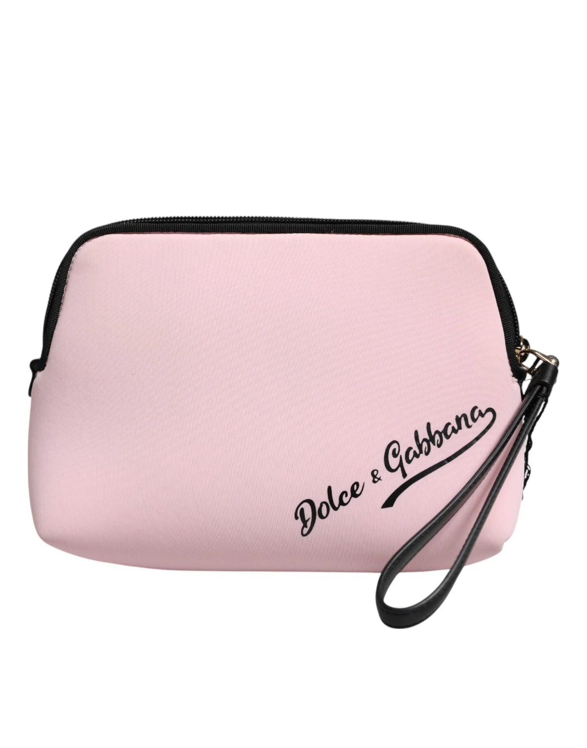 Dolce & Gabbana Pink Solid Nylon DG Logo Print Clutch Zip Borse Pouch Bag - Clutch Bags