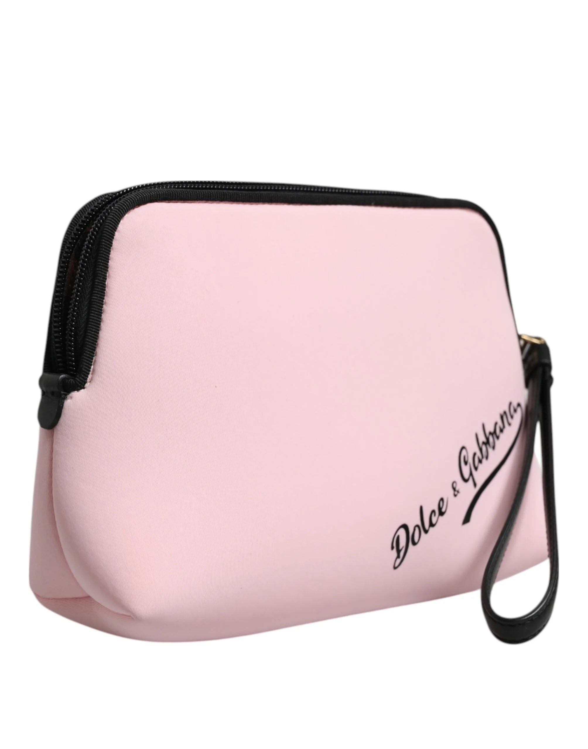 Dolce & Gabbana Pink Solid Nylon DG Logo Print Clutch Zip Borse Pouch Bag - Clutch Bags
