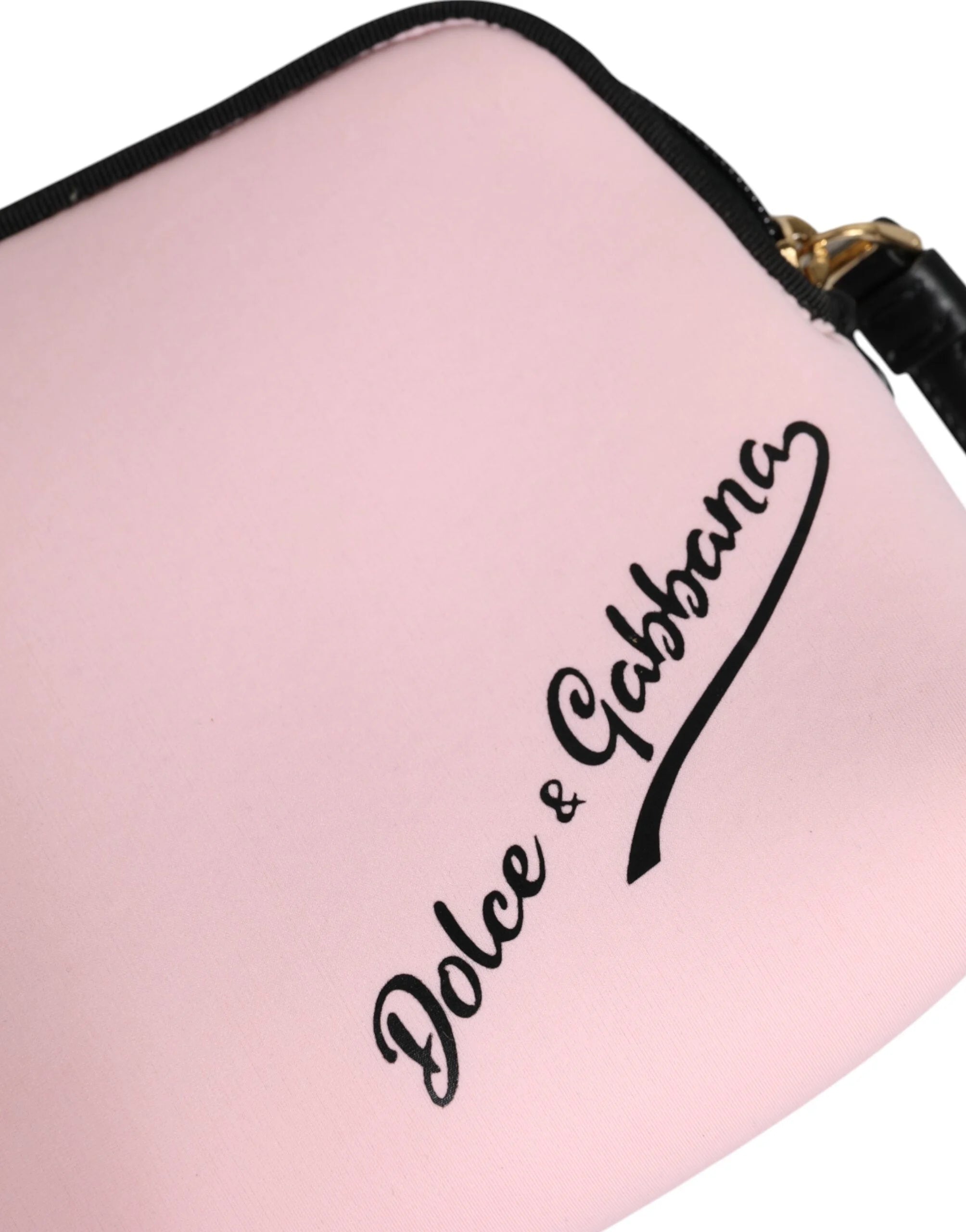 Dolce & Gabbana Pink Solid Nylon DG Logo Print Clutch Zip Borse Pouch Bag - Clutch Bags