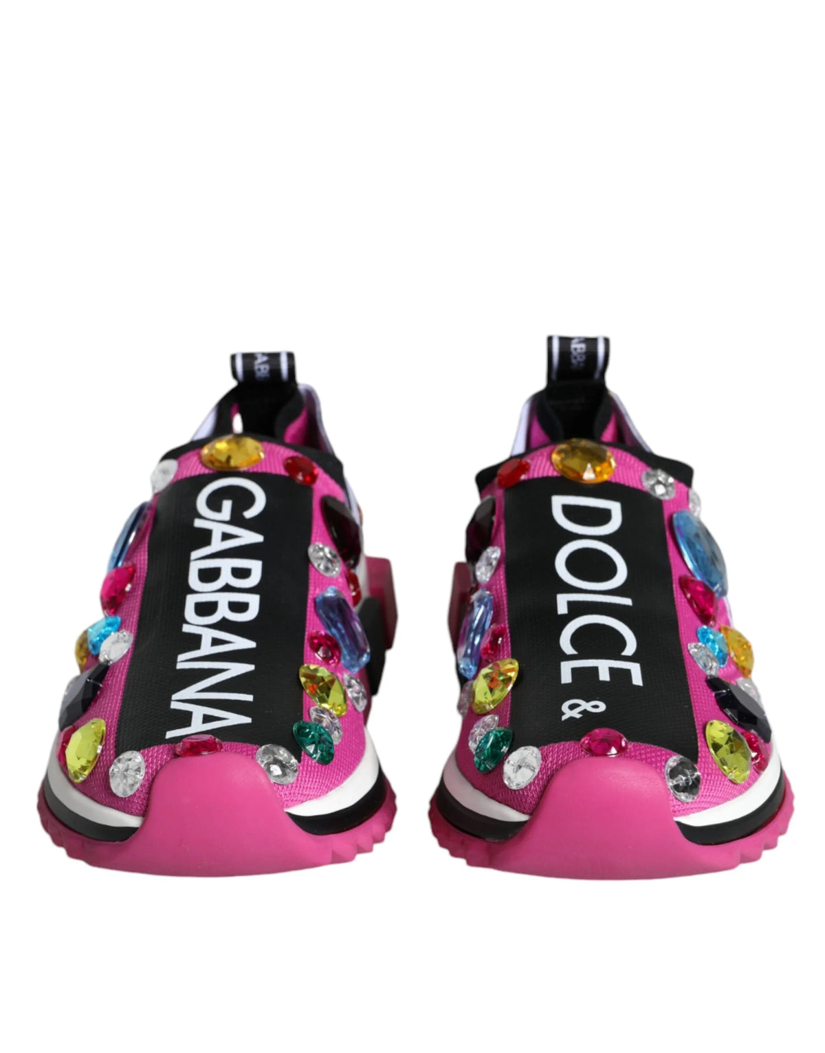 Dolce & Gabbana Růžové tenisky s krystaly Sorrento