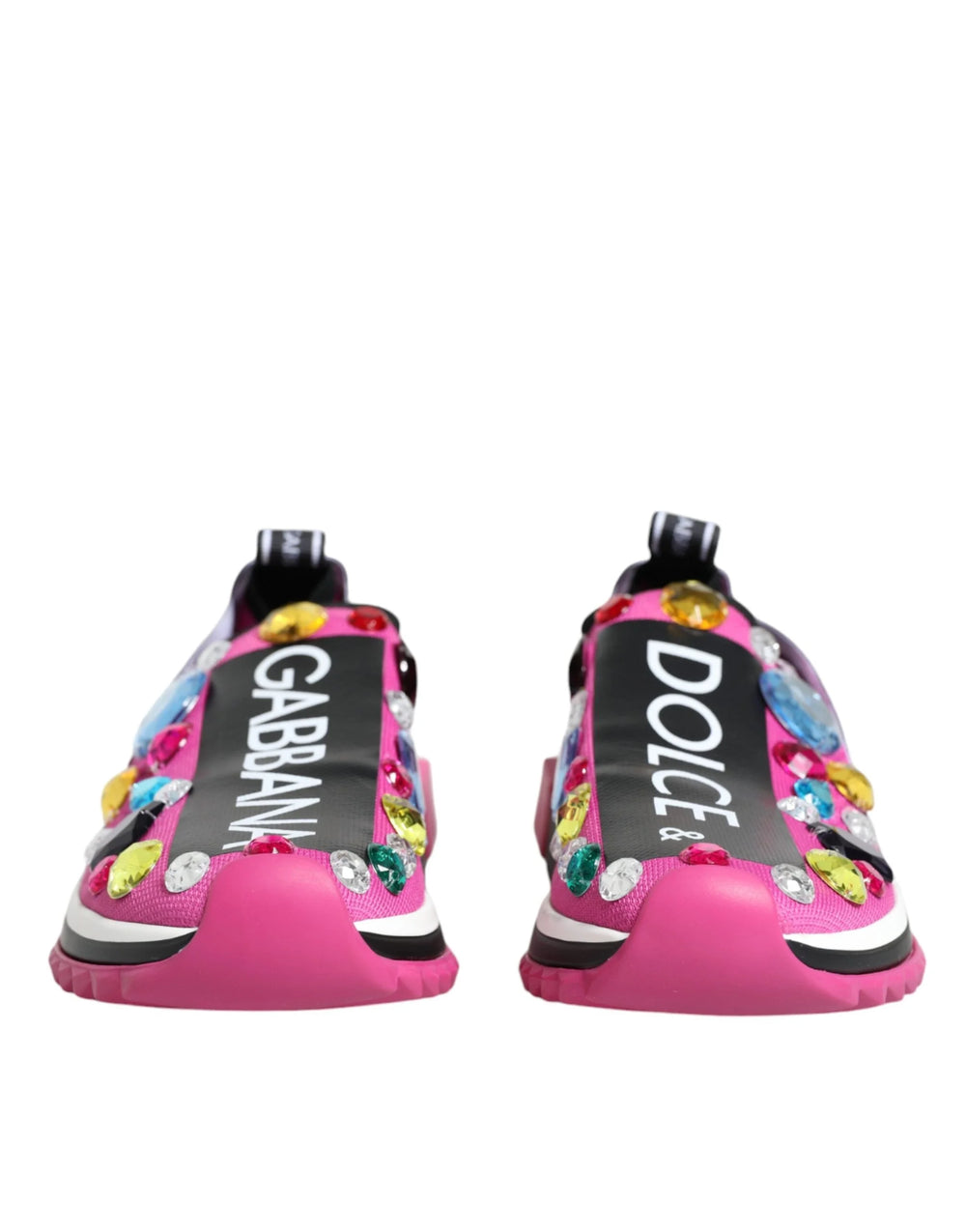 Dolce & Gabbana Pink Sorrento Crystals Low Top Sneakers Shoes - EU37/US7 - Sneakers