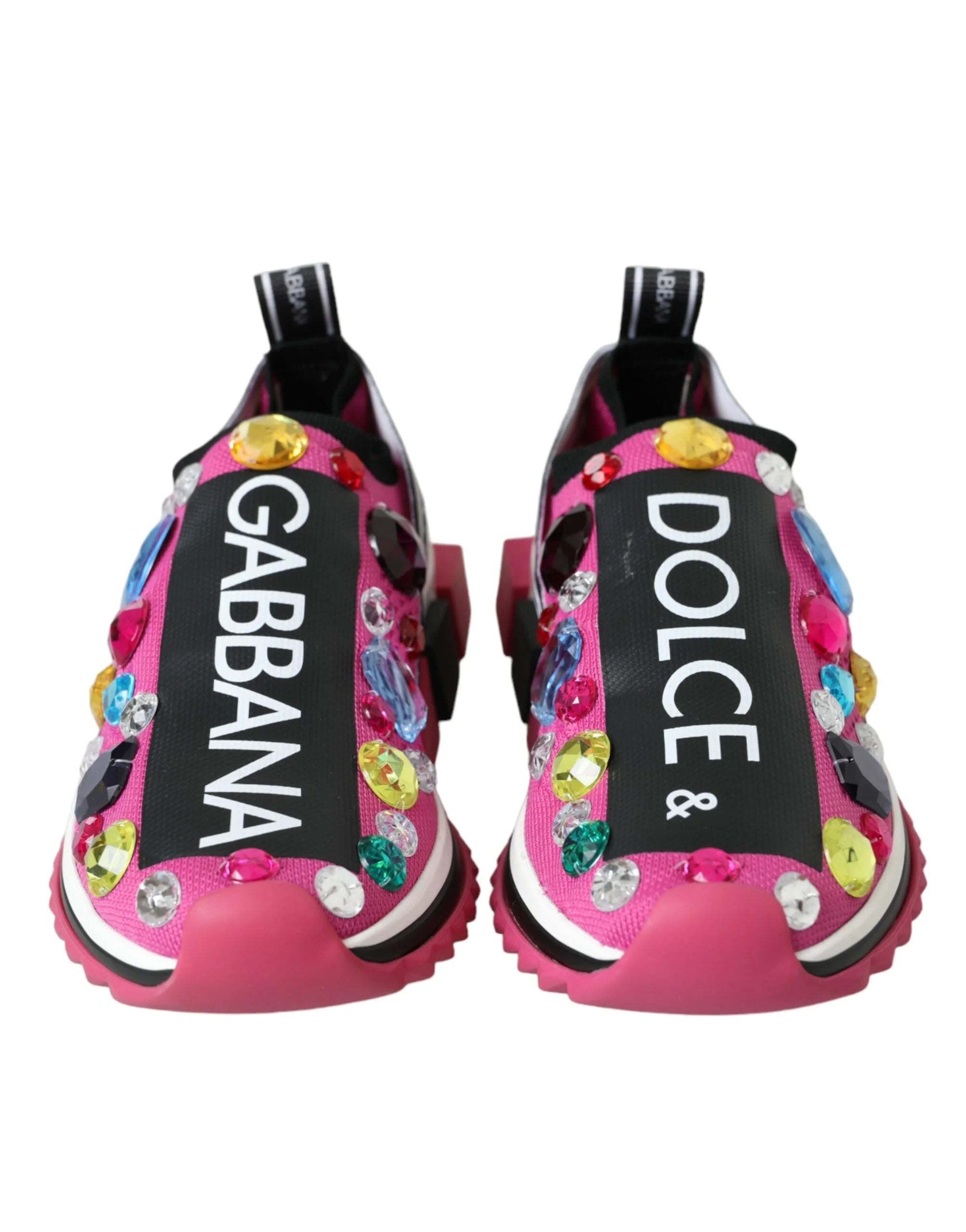 Dolce & Gabbana Pink Sorrento Crystals Sneakers Shoes - EU36.5/US6 - Sneakers