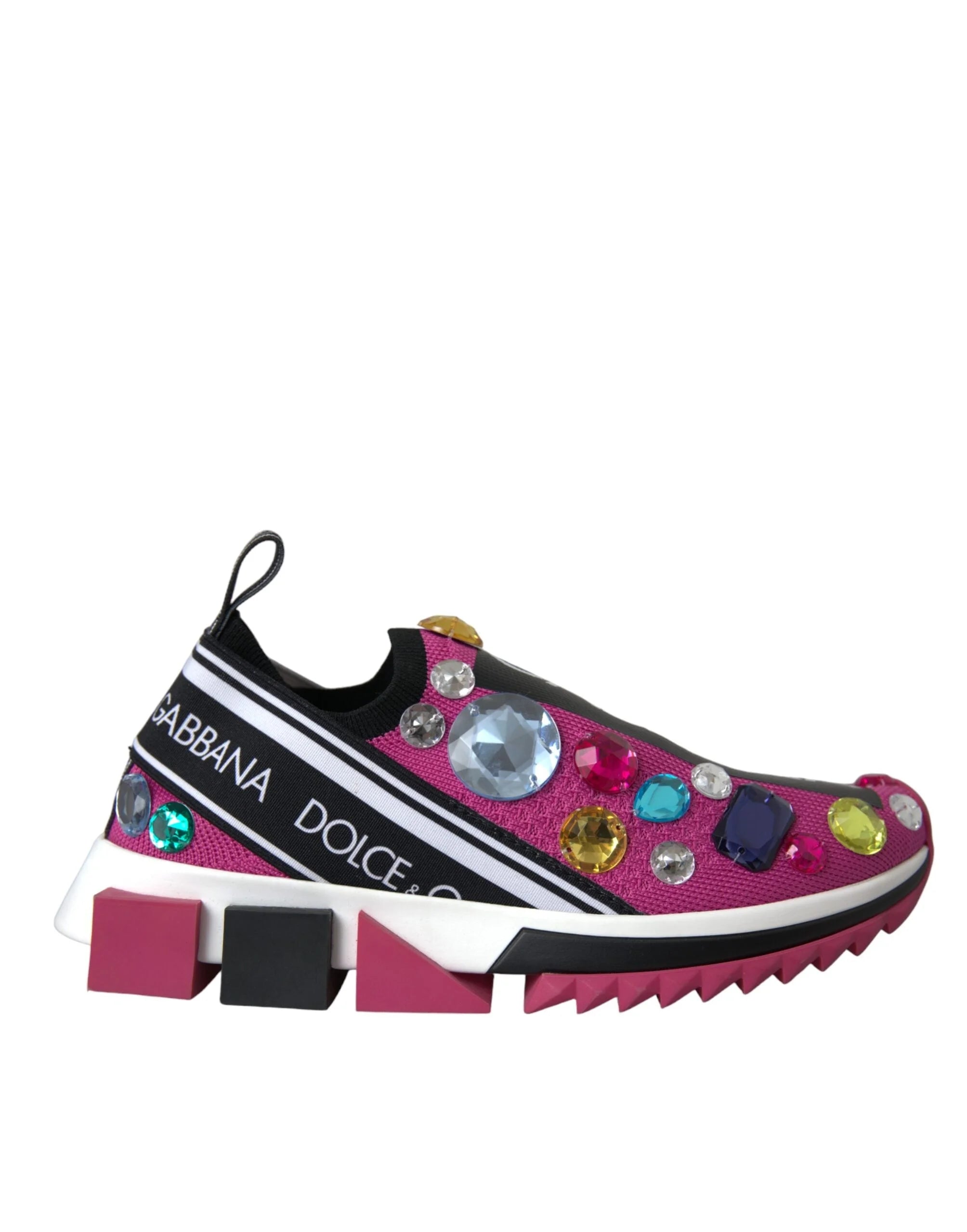 Dolce & Gabbana Pink Sorrento Crystals Sneakers Shoes - EU36.5/US6 - Sneakers
