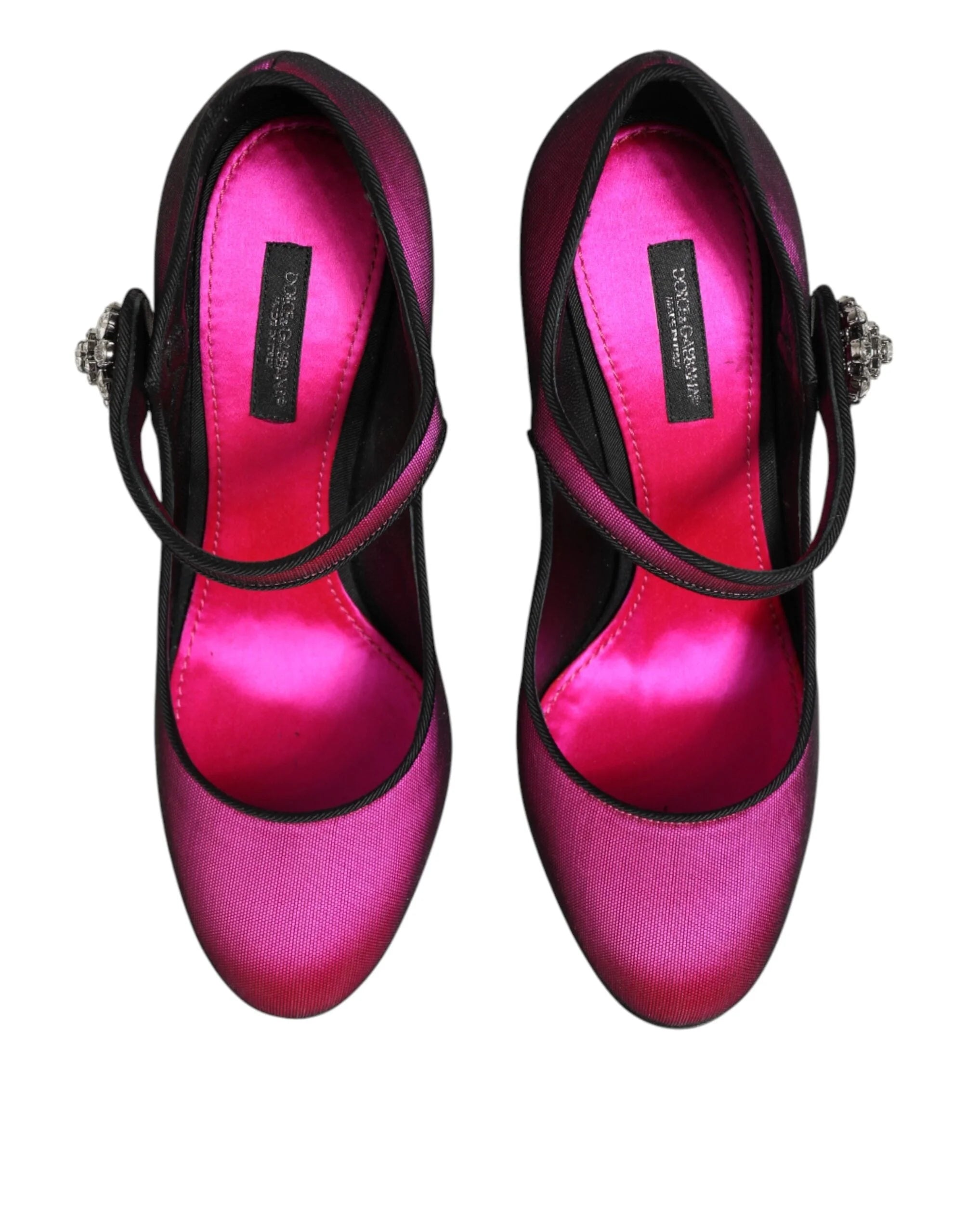Dolce & Gabbana Pink Strass Mary Janes Heels Pumps Shoes - EU36/US5.5