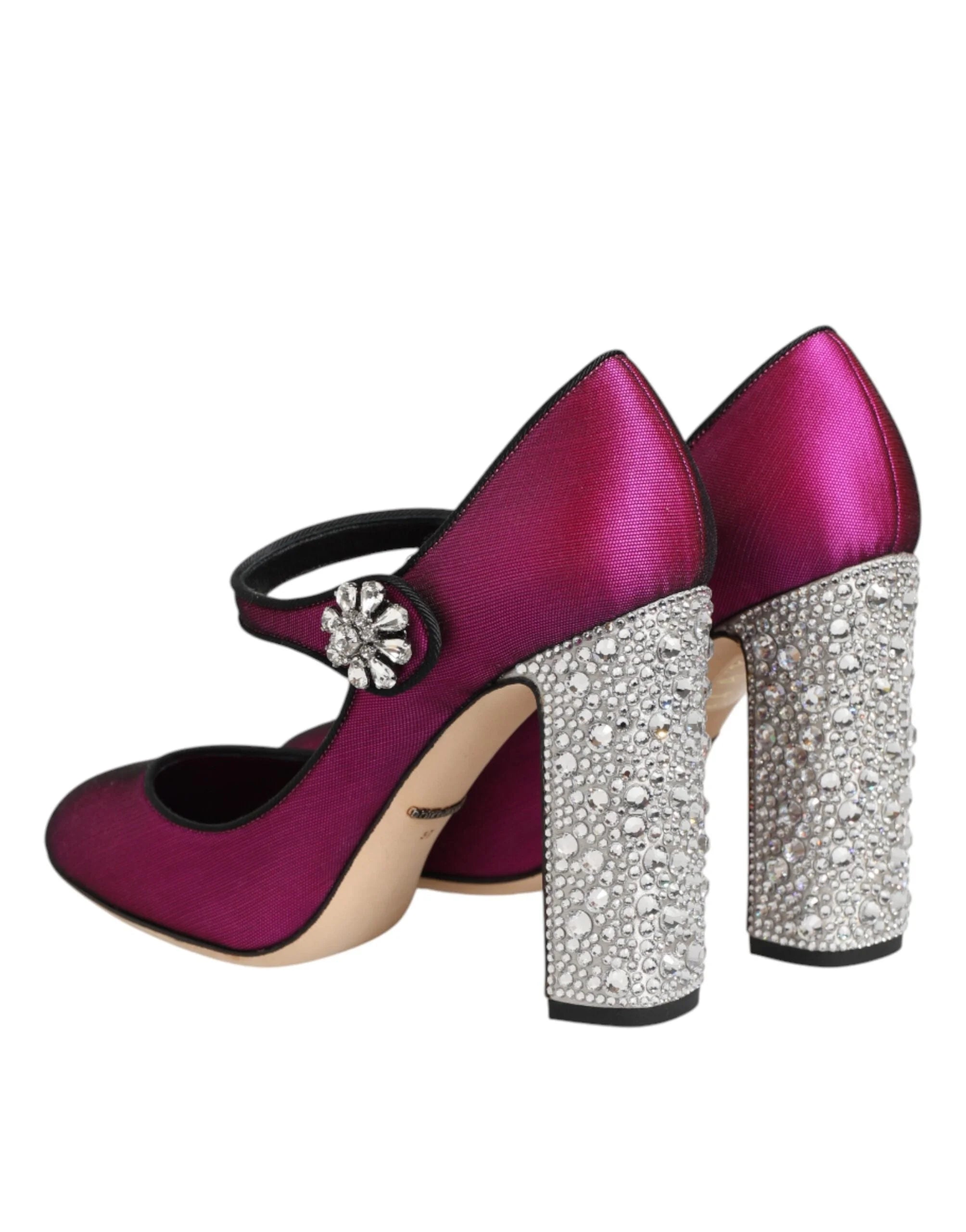Dolce & Gabbana Pink Strass Mary Janes Heels Pumps Shoes - EU36/US5.5