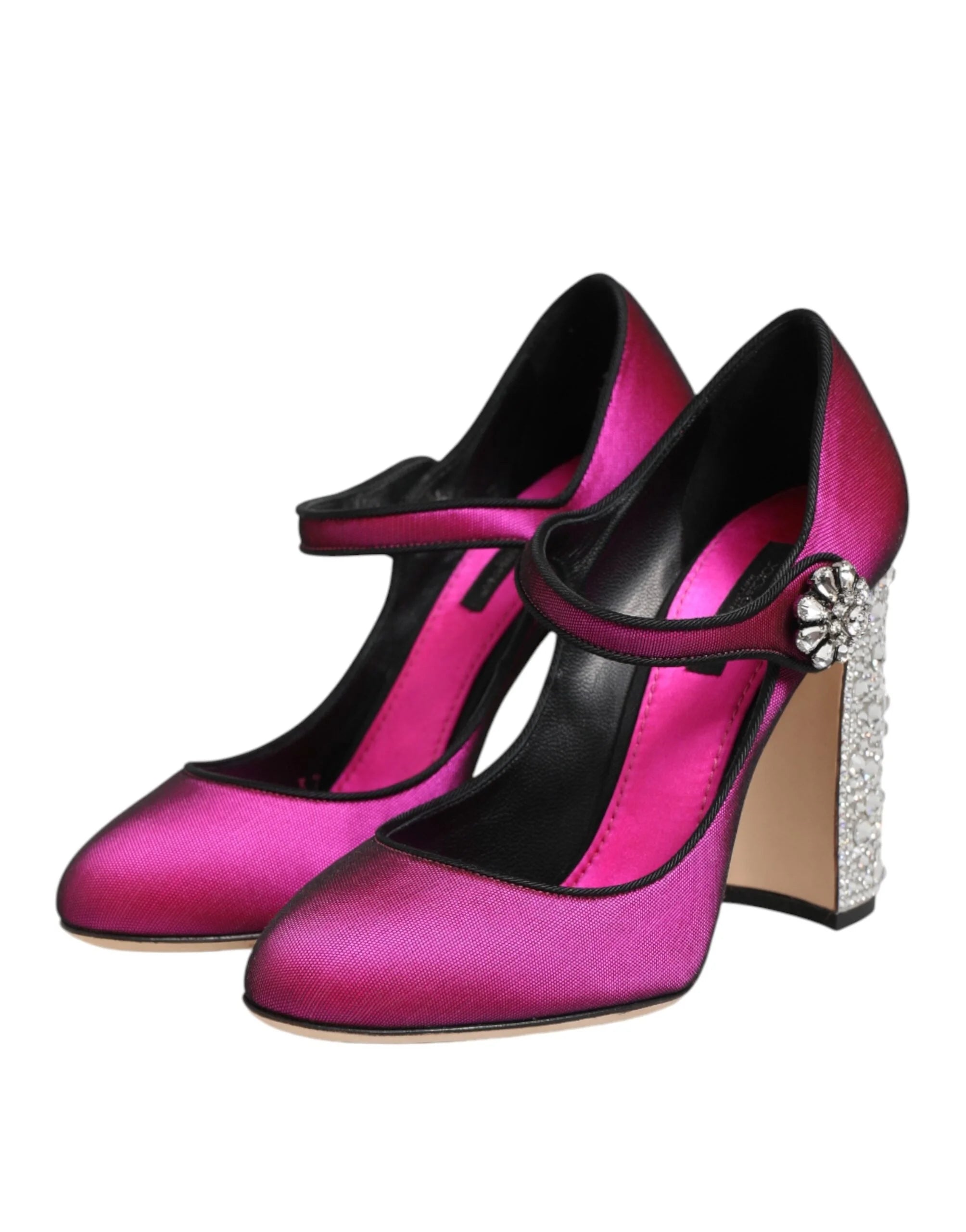 Dolce & Gabbana Pink Strass Mary Janes Heels Pumps Shoes - EU36/US5.5