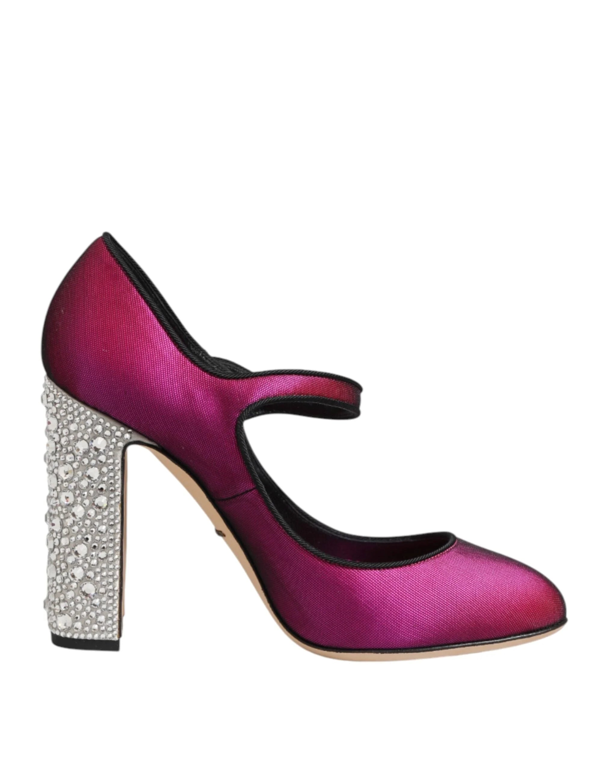Dolce & Gabbana Pink Strass Mary Janes Heels Pumps Shoes - EU36/US5.5