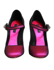 Dolce & Gabbana Pink Strass Mary Janes Heels Pumps Shoes - EU36/US5.5