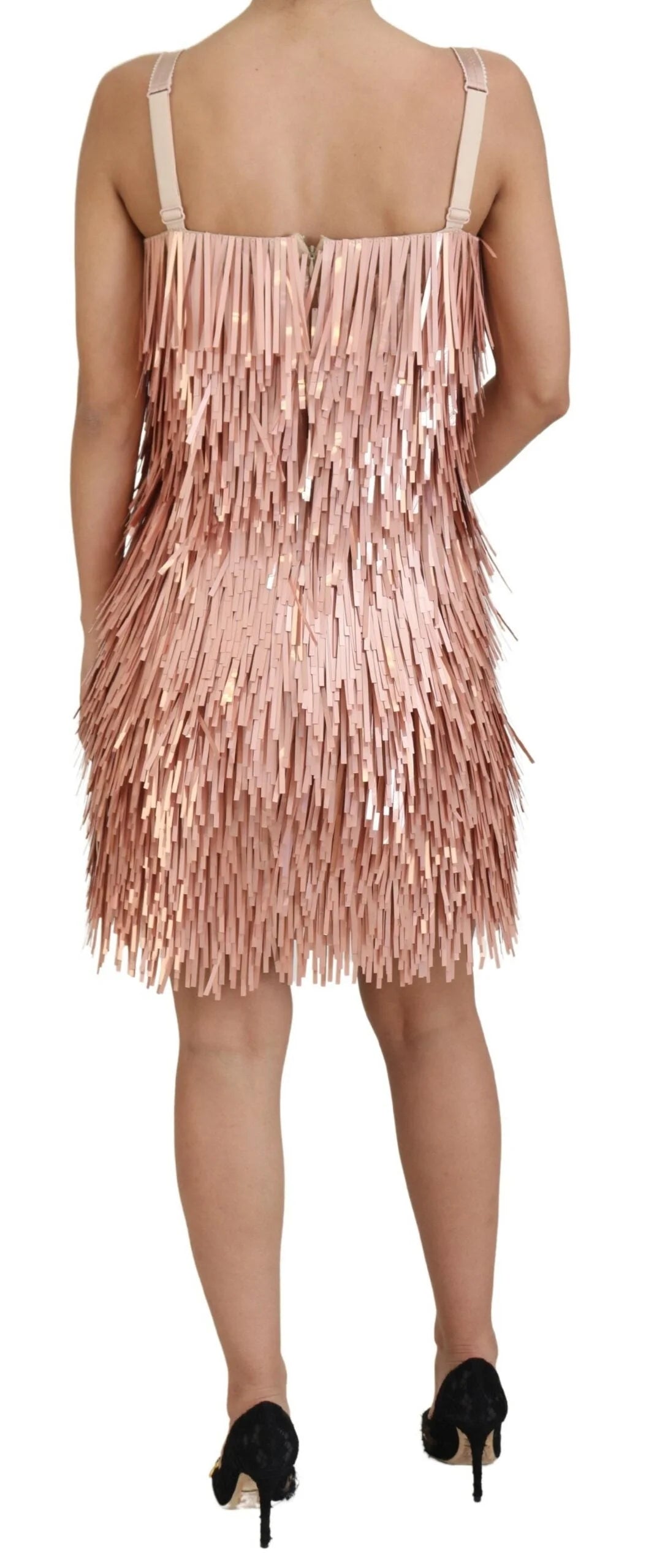 Dolce & Gabbana Pink Tinsel Sleeveless Shift A-line Dress - IT40|S - Dresses