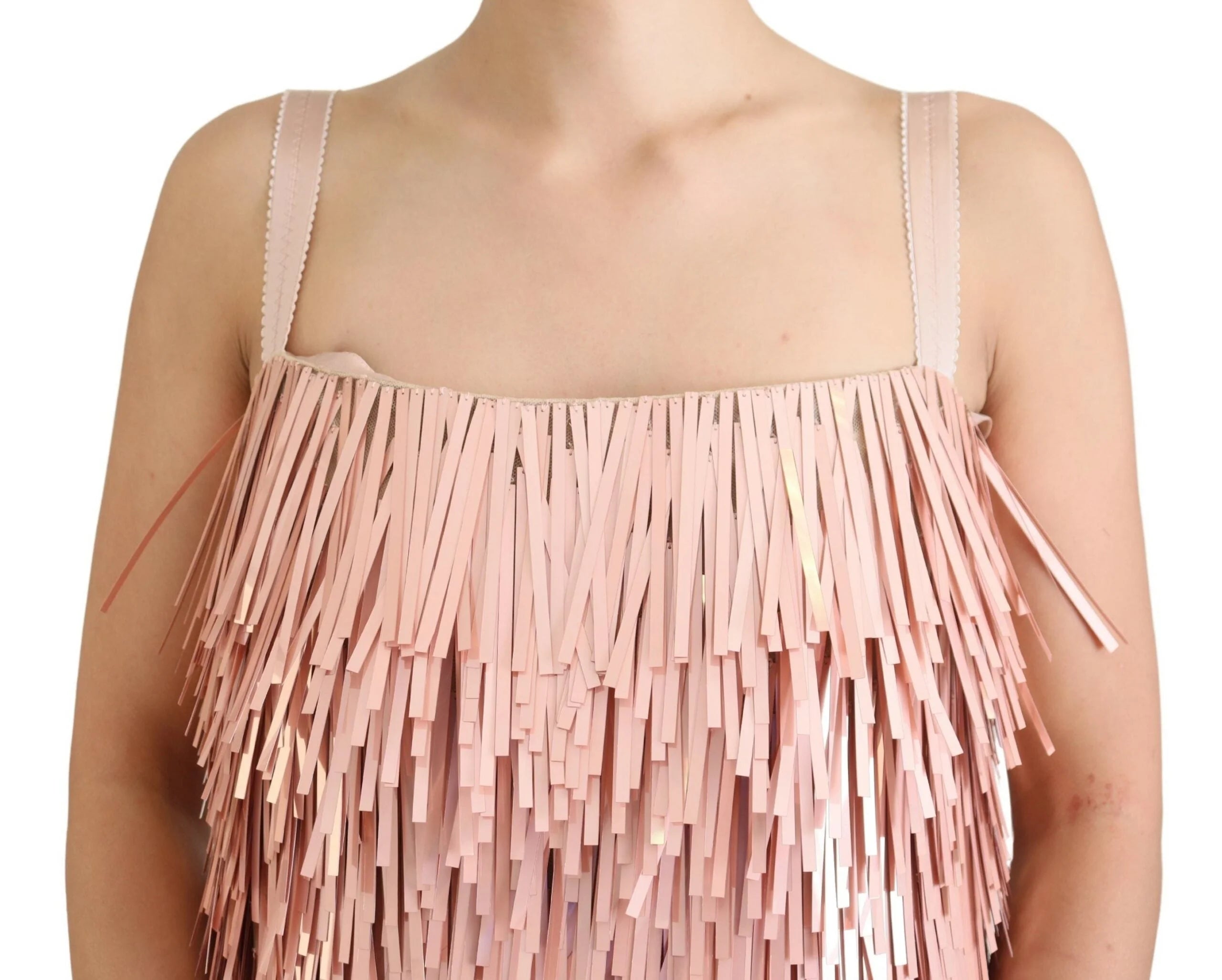 Dolce & Gabbana Pink Tinsel Sleeveless Shift A-line Dress - IT40|S - Dresses