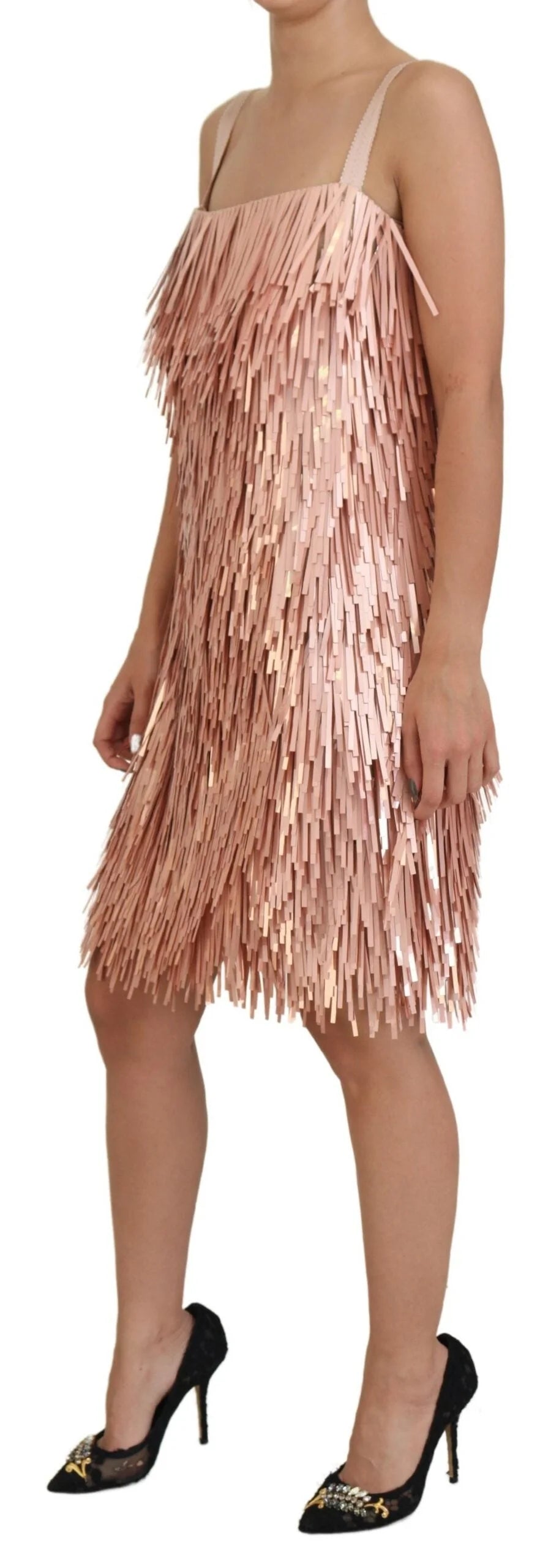Dolce & Gabbana Pink Tinsel Sleeveless Shift A-line Dress - IT40|S - Dresses