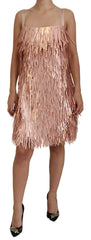 Dolce & Gabbana Pink Tinsel Sleeveless Shift A-line Dress - IT40|S - Dresses