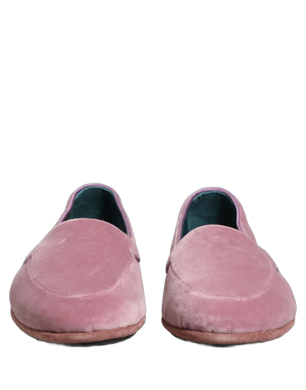Dolce & Gabbana Pink Velvet Slip On Men Flats Loafers Shoes - EU44/US11