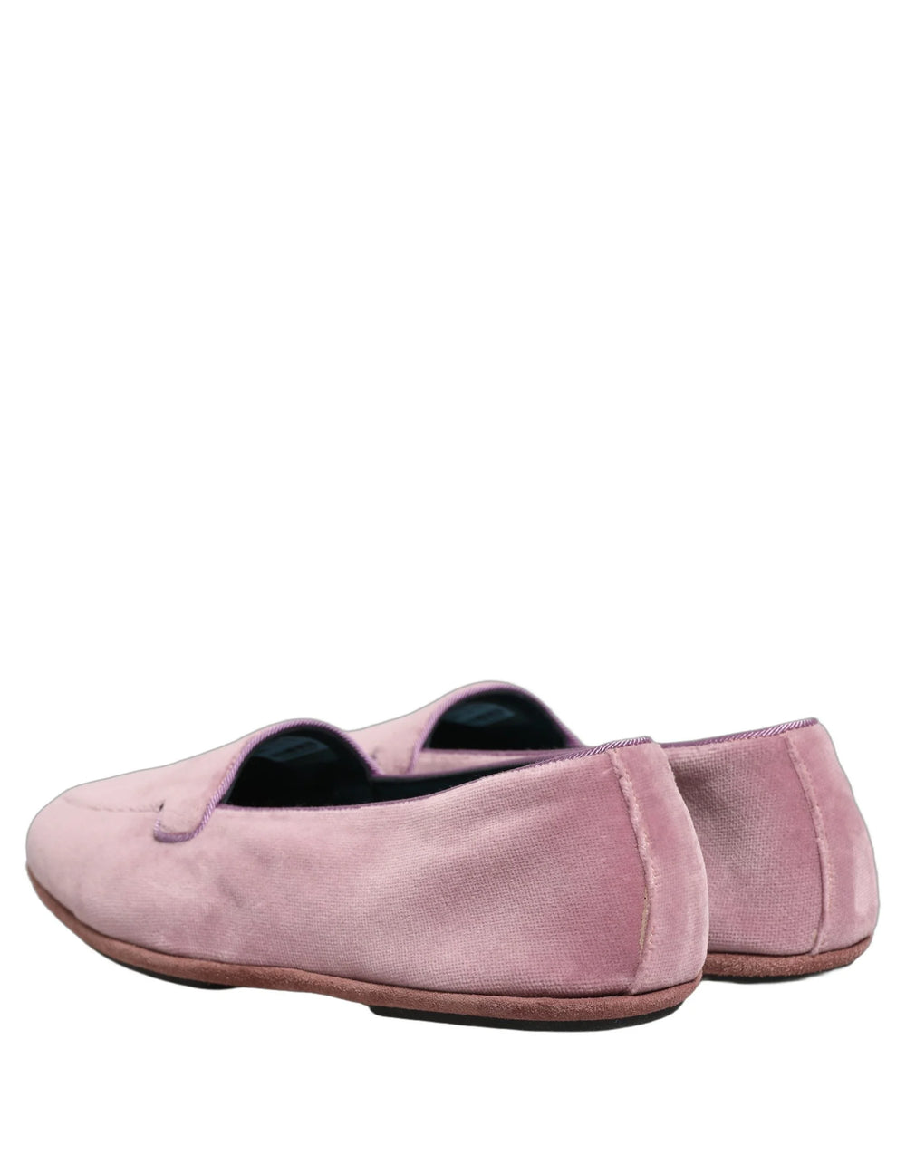 Dolce & Gabbana Pink Velvet Slip On Men Flats Loafers Shoes - EU44/US11