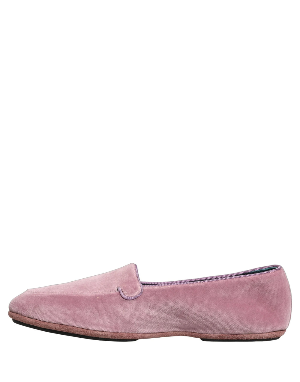 Dolce & Gabbana Pink Velvet Slip On Men Flats Loafers Shoes - EU44/US11