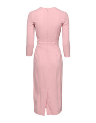 Dolce & Gabbana Pink Viscose 3/4 Sleeves Sheath Midi Dress - IT36|XXS