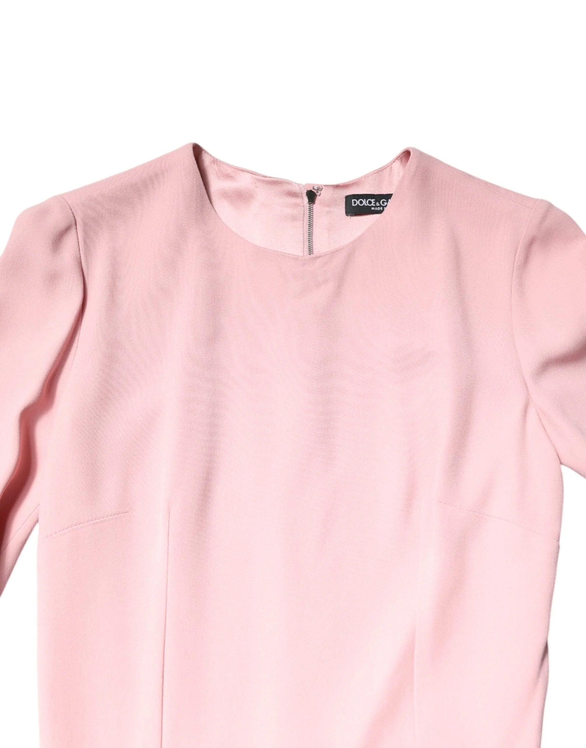 Dolce & Gabbana Pink Viscose 3/4 Sleeves Sheath Midi Dress - IT36|XXS