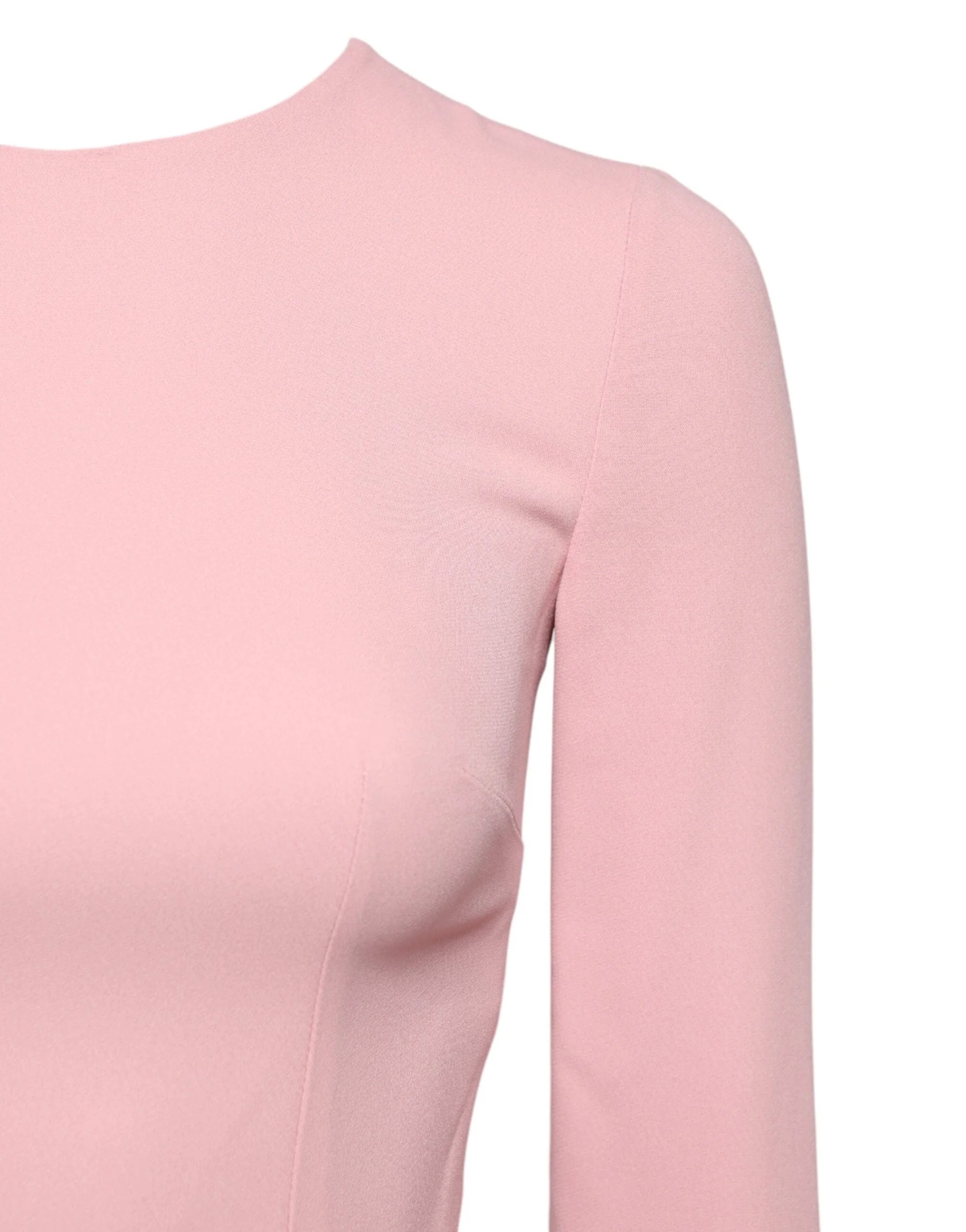 Dolce & Gabbana Pink Viscose 3/4 Sleeves Sheath Midi Dress - IT36|XXS