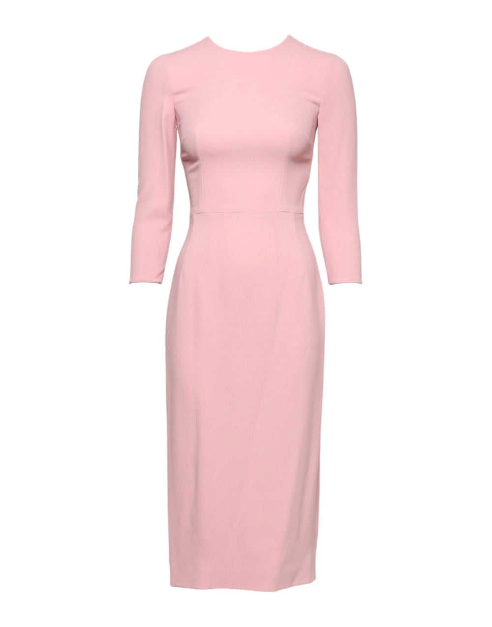 Dolce & Gabbana Pink Viscose 3/4 Sleeves Sheath Midi Dress - IT36|XXS