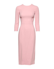 Dolce & Gabbana Pink Viscose 3/4 Sleeves Sheath Midi Dress - IT36|XXS
