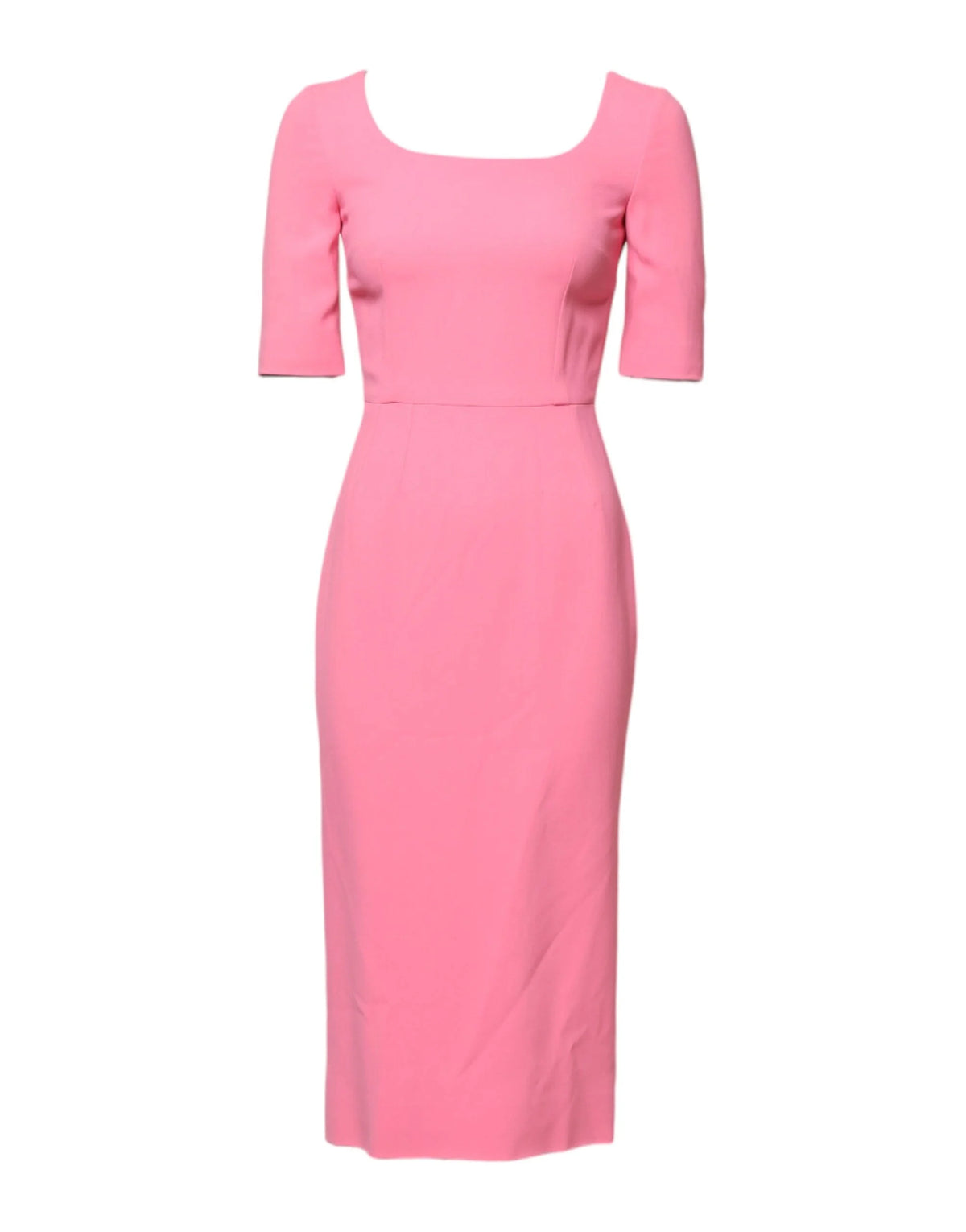 Dolce & Gabbana Pink Viscose Short Sleeve Sheath Midi Dress - IT36|XXS - Dresses