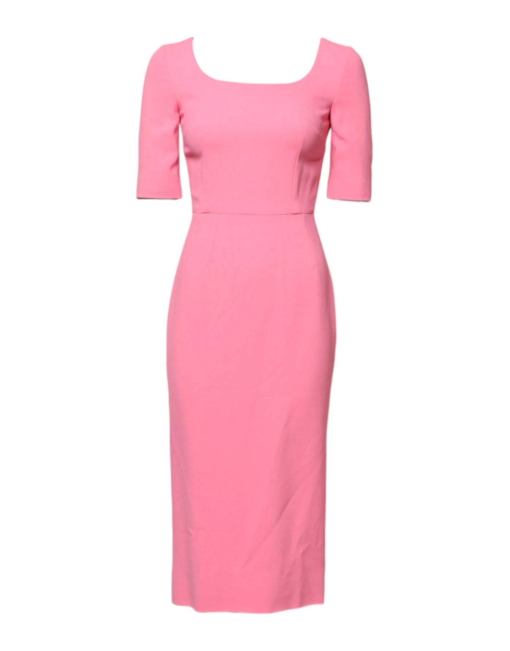 Dolce & Gabbana Pink Viscose Short Sleeve Sheath Midi Dress - IT36|XXS - Dresses