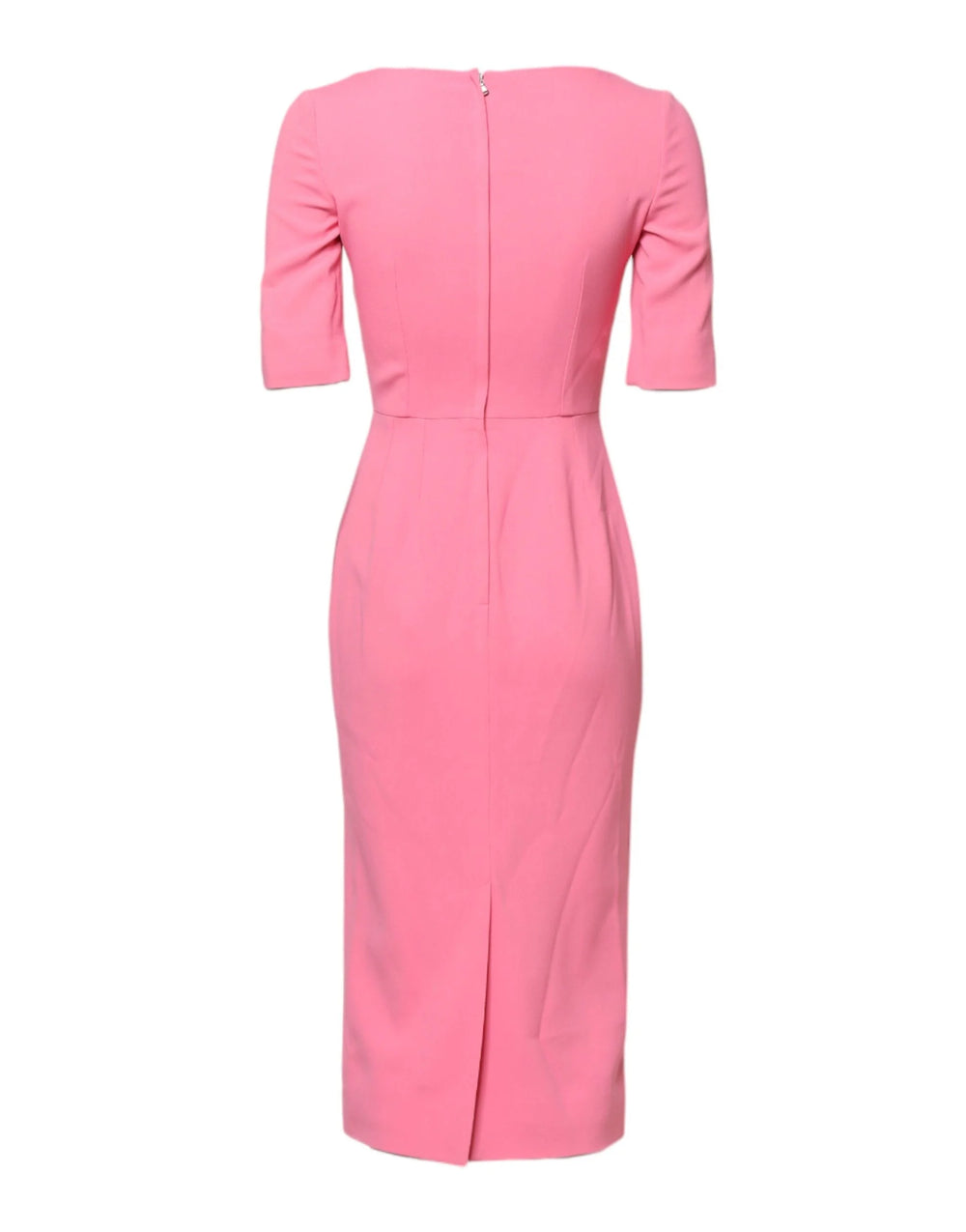 Dolce & Gabbana Pink Viscose Short Sleeve Sheath Midi Dress - IT36|XXS - Dresses