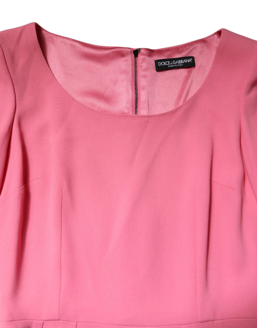 Dolce & Gabbana Pink Viscose Short Sleeve Sheath Midi Dress - IT36|XXS - Dresses