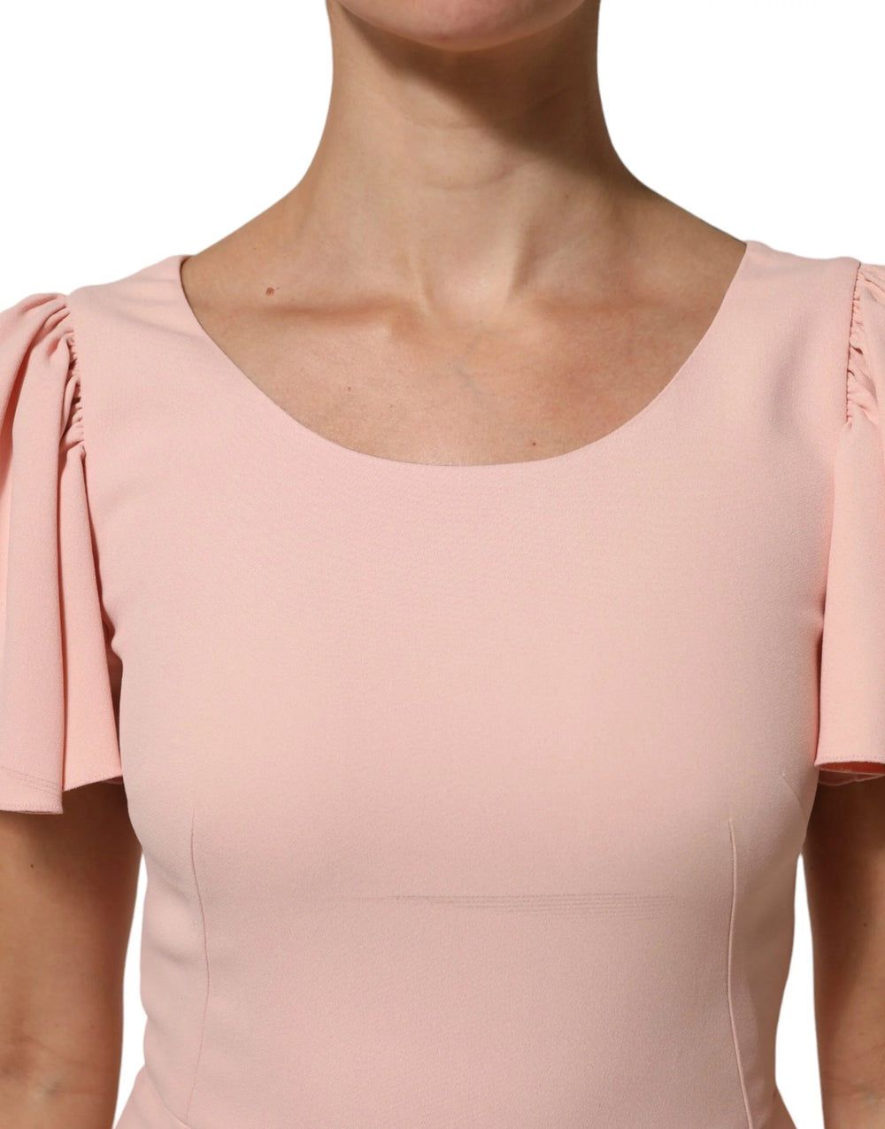 Dolce & Gabbana Pink Viscose Short Sleeves Sheath Midi Dress - IT38 | XS - Dresses