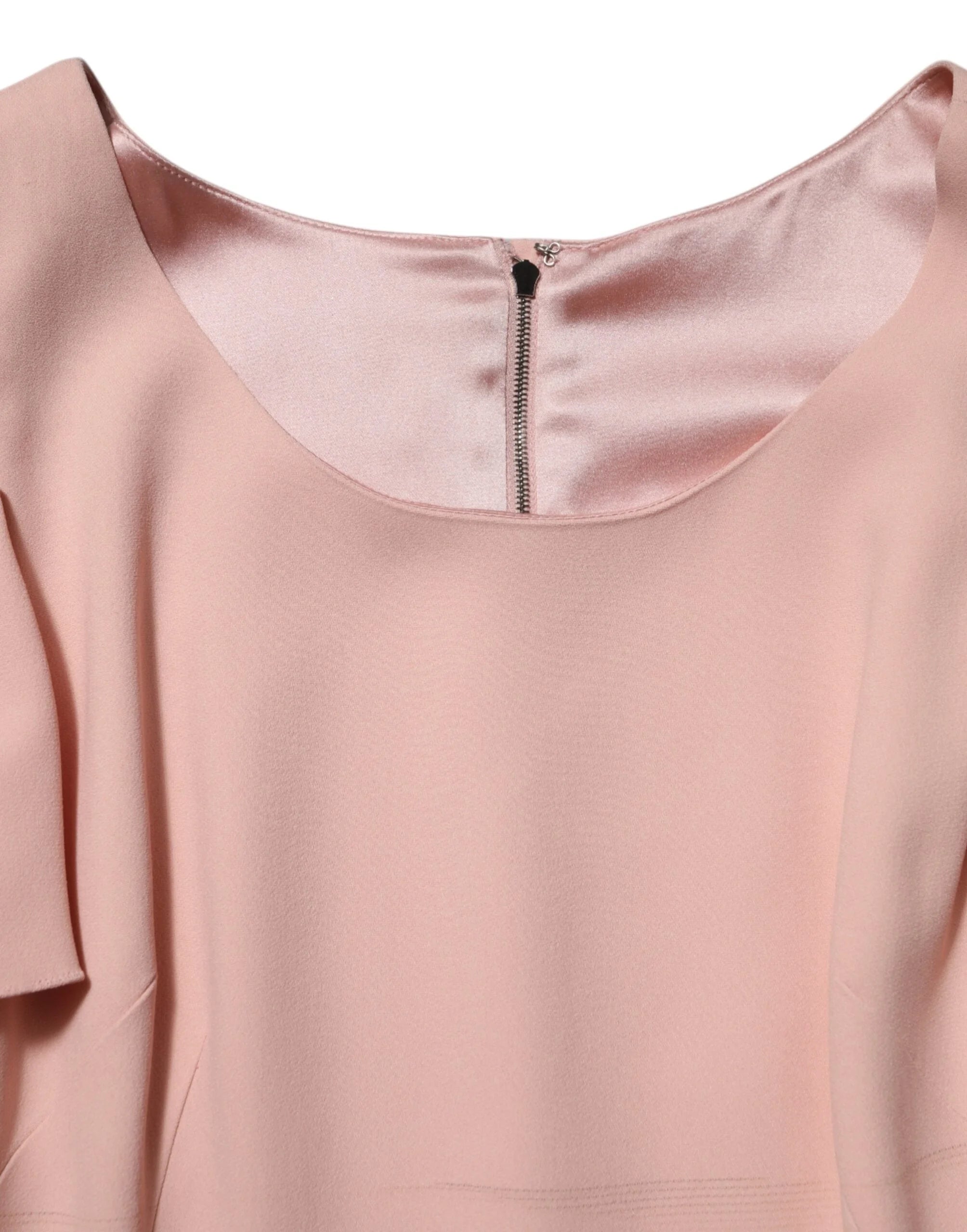 Dolce & Gabbana Pink Viscose Short Sleeves Sheath Midi Dress - IT38 | XS - Dresses