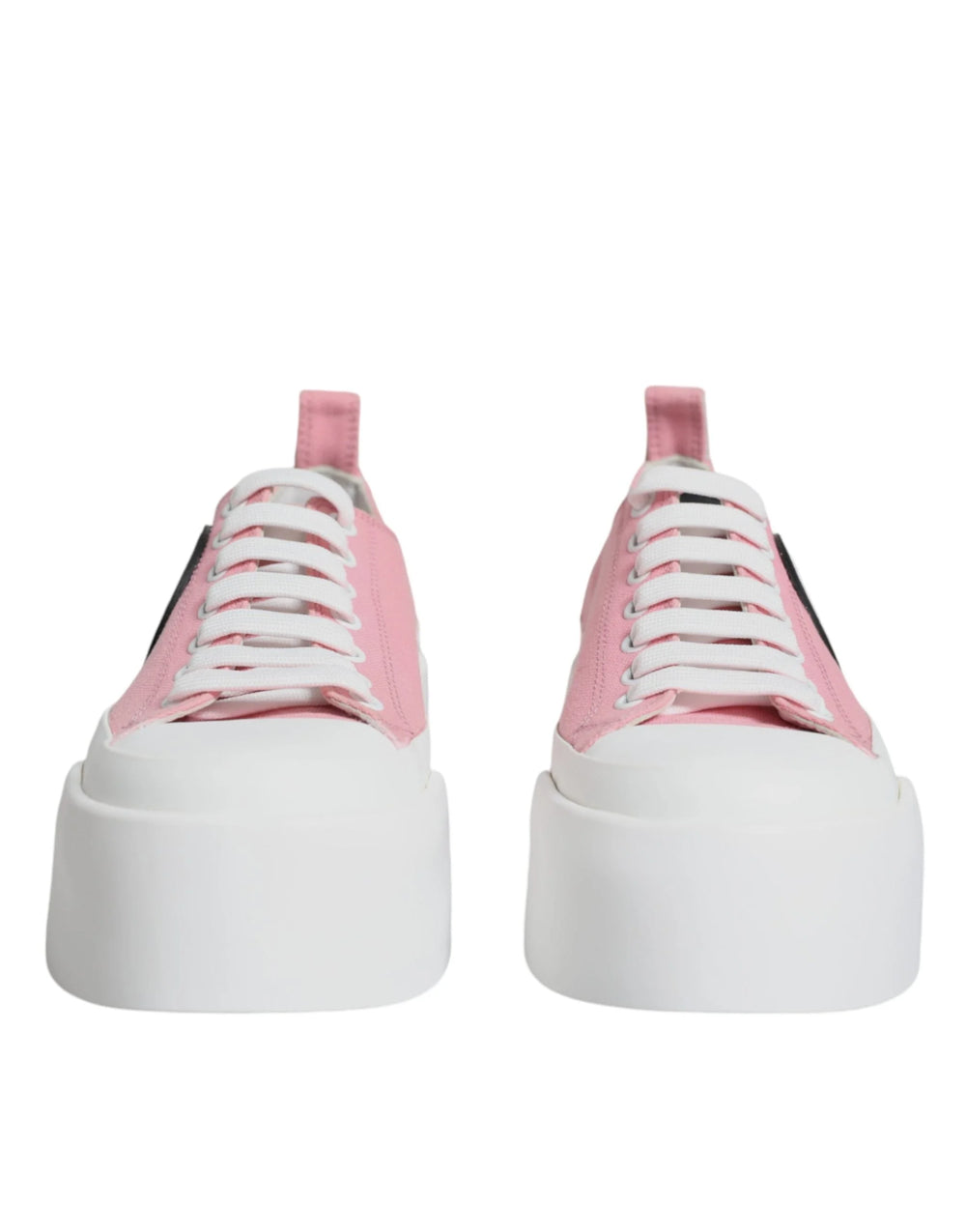 Dolce & Gabbana Pink White Canvas Logo Low Top Sneakers Shoes - EU39/US8.5 - Sneakers