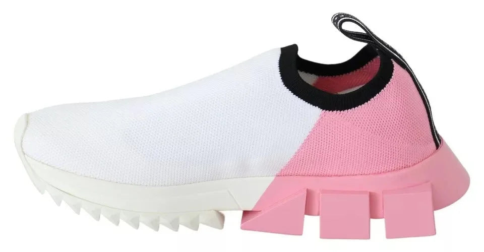 Dolce & Gabbana Pink White Logo Sorrento Sneakers Shoes - EU35/US4.5 - Sneakers