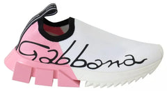 Dolce & Gabbana Roosad-valged Sorrento logoga tossud - EU35/US4.5
