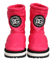 Dolce & Gabbana Pink White Viscose Padded Mid Calf Boots Shoes - Boots