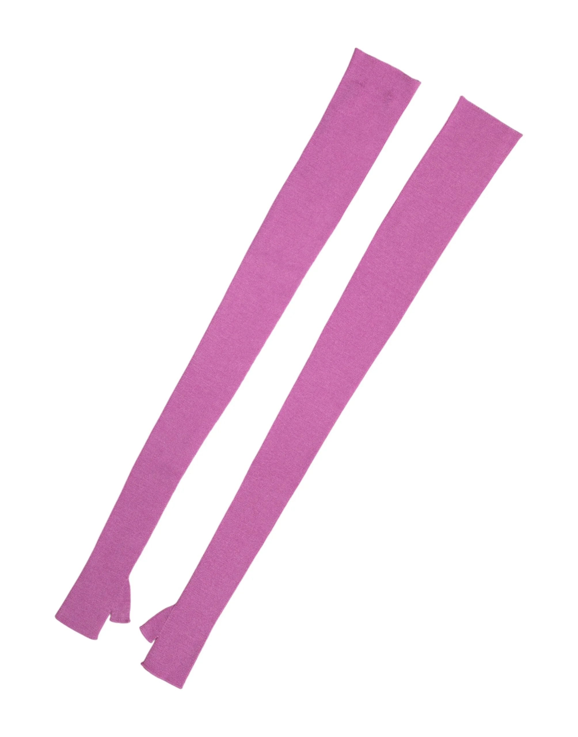 Dolce & Gabbana Pink Wool Fingerless Elbow Length Mitten Gloves - One Size