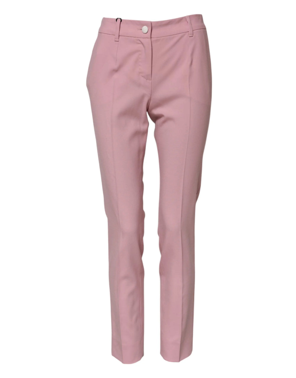 Dolce & Gabbana Pink Wool High Waist Tapered Pants - IT36|XXS - Trousers