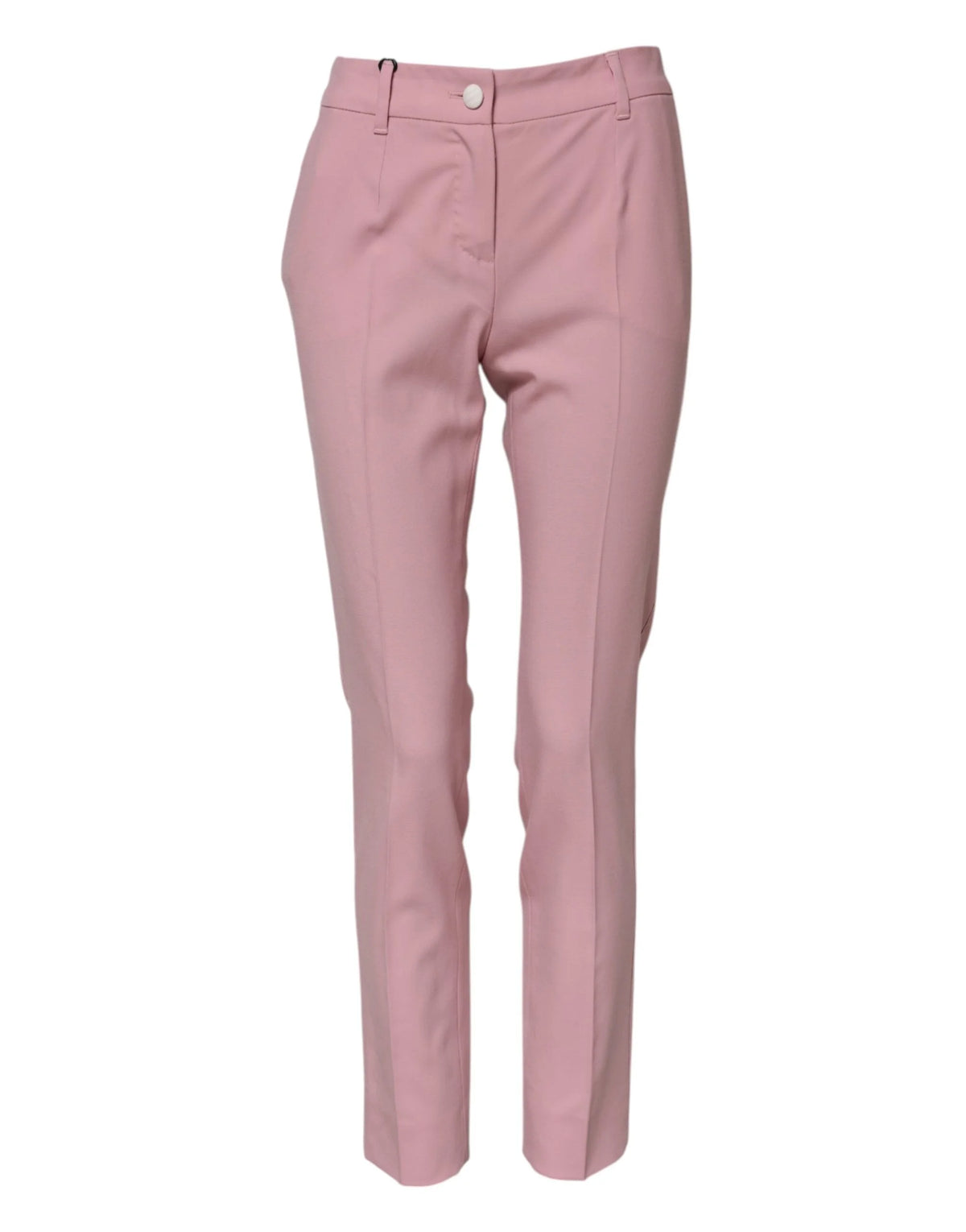 Dolce & Gabbana Pink Wool High Waist Tapered Pants - IT36|XXS - Trousers
