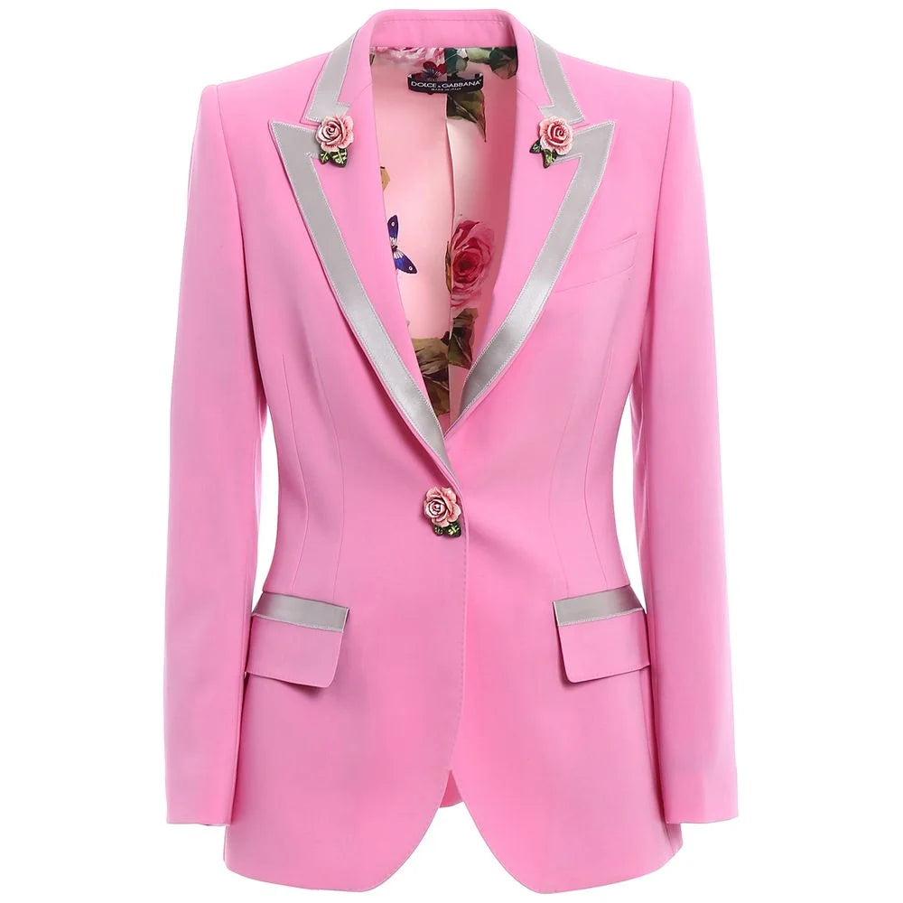 Dolce & Gabbana Pink Wool Jackets & Coat - IT36|XXS - Coats & Jackets