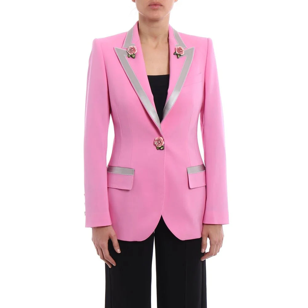 Dolce & Gabbana Pink Wool Jackets & Coat - IT36|XXS - Coats & Jackets