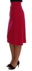 Dolce & Gabbana Pink Wool Knee Long A-Line Skirt - IT36 | XS - Skirts