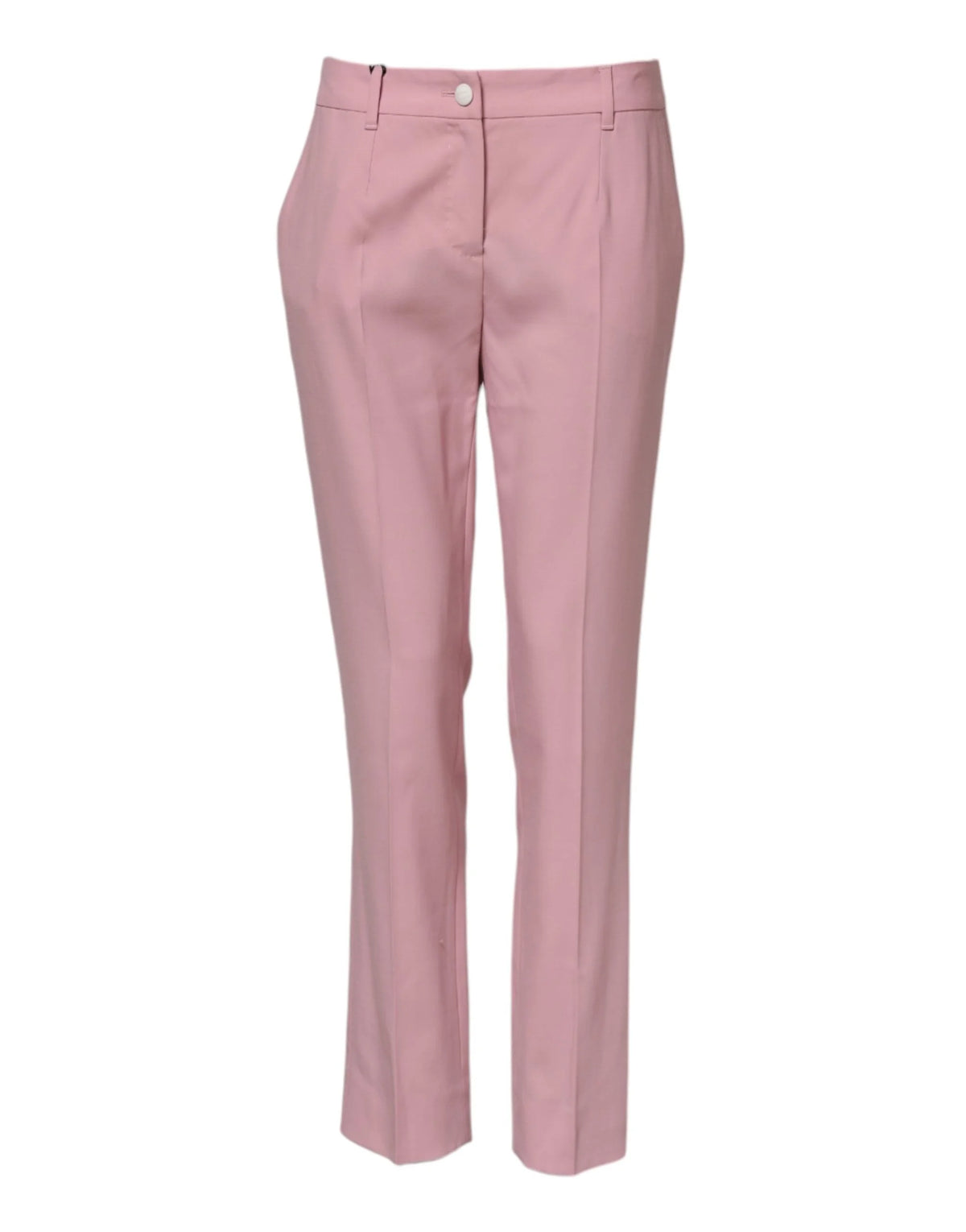 Dolce & Gabbana Pink Wool Mid Waist Tapered Pants - IT40|S - Trousers