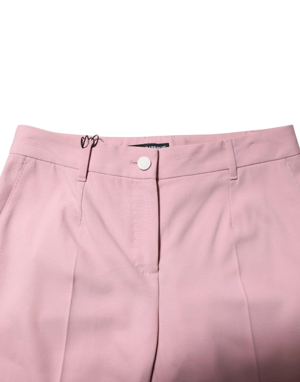 Dolce & Gabbana Pink Wool Mid Waist Tapered Pants - IT40|S - Trousers