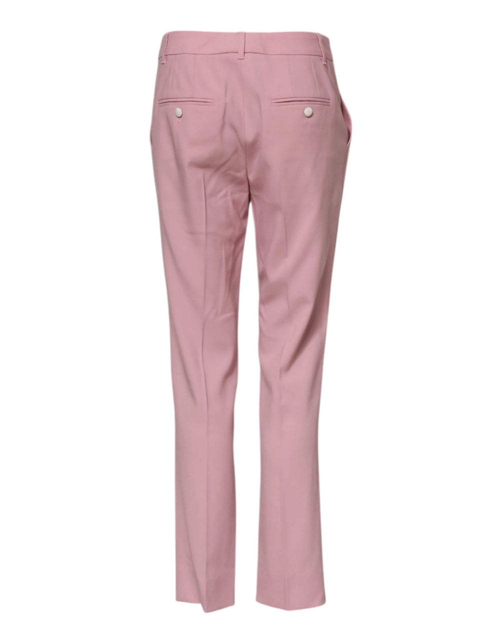Dolce & Gabbana Pink Wool Mid Waist Tapered Pants - IT40|S - Trousers