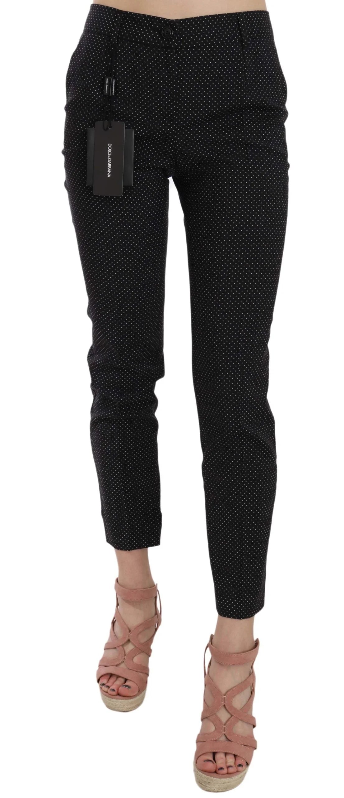 Dolce & Gabbana Polka Dot Slim Capri Trousers Tapered Pants - Trousers